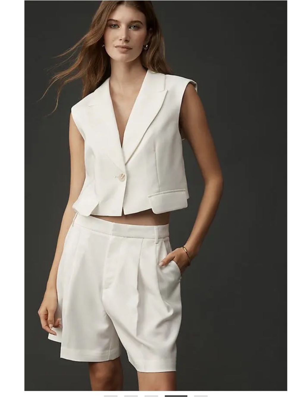 NWT ANTHROPOLOGY Maeve Tailored Crop Top - Picture 4 of 5